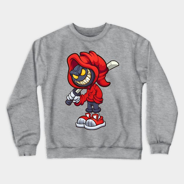 Evil hooded character Crewneck Sweatshirt by memoangeles